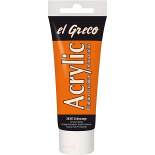 28305 EL Greco Tube de peinture acrylique hautement pigmentee Orange 75 ml - version allemande