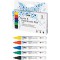 42650 Lot de 4 stylos Transparents pour Verre et Porcelaine Jaune, Rouge, Bleu, Vert et Contour Noir epaisseur de Trait env. 2 a