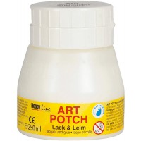 49252 Art Potch Peinture et Colle Transparente, 250 ML, Colle decorative a  Base d'eau, pour Bois, ceramique, Pierre et Carton