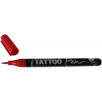 62101 Stylo de tatouage rouge, epaisseur de trait 0,5-3 mm, encre cosmetique a  base d'eau, tenue jusqu'a  5 jours, teste dermat