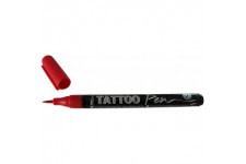 62101 Stylo de tatouage rouge, epaisseur de trait 0,5-3 mm, encre cosmetique a  base d'eau, tenue jusqu'a  5 jours, teste dermat