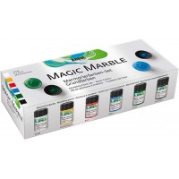 Magic Marble 73600 Lot de 6 peintures de base pour marbrer le bois, le verre, le plastique, le papier, le metal et le polystyren