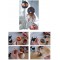 77600 Lot de 6 peintures acryliques metalliques de 20 ml et un pinceau, peinture acrylique glamour avec effet metallique a  base