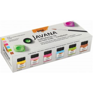 Javana Sunny CreativSet 90599 Set de Couleurs pour Peinture sur Tissu, Couleurs Vives 6 Tubes de 20 ML, bleu