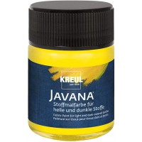 Javana 91962 Peinture pour tissu pour tissus clairs et fonces, 50 ml de verre jaune, couleur brillante a  base d'eau, caractere 