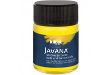 Javana 91962 Peinture pour tissu pour tissus clairs et fonces, 50 ml de verre jaune, couleur brillante a  base d'eau, caractere 