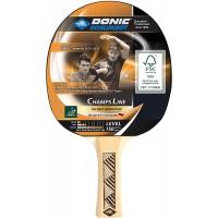 Donic-Schildkrot Champs Line 150 Raquette de Tennis de Table Mixte Enfant, Noir/Rouge/Brun