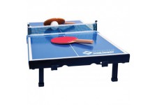 Donic-Schildkrot 838576 Mini Table de Tennis de Table avec 2 Raquettes et 1 Balle Pliable Bleu Dimensions du Plateau 68 x 33 x 9