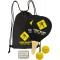 Schildkrot Funsports Street Racket Set, 2 raquettes, 2 balles en mousse, 3 craies, sac de transport, noir-jaune, 970115