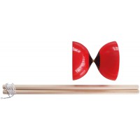 Schildkrot Fun Sports Schildkrot Diabolo Set, calottes en Plastique (polyethylene) Rouge, moyeu metallique, 2 Baguet