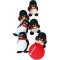 Schildkrot Fun Sports Schildkrot Funsports Set, for Indoor and Outdoor, 6 Penguins with a Stable Stand and a Soft Bowling Ball, 