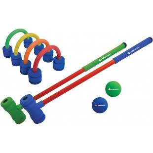 Schildkrot Soft Croquet Set, Jeu Complet de Croquet avec 2 Maillets, 4 Arceaux Autoportants et 2 Balles, en Mousse Souple, pour 