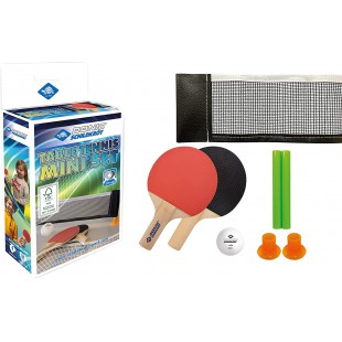 Donic-Schildkrot Mini Set de Tennis de Table, 2 Raquettes FSC, Filet avec Ventouses, 1 Balle, dans Une Nouvelle Boite de Carton,