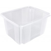 keeeper Boite de Rangement avec Systeme d'Empilage, 41 x 34,5 x 22 cm, 24 l, Emil, Transparent