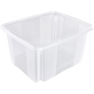 keeeper Boite de Rangement avec Systeme d'Empilage, 41 x 34,5 x 22 cm, 24 l, Emil, Transparent