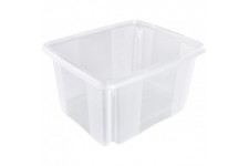 keeeper Boite de Rangement avec Systeme d'Empilage, 41 x 34,5 x 22 cm, 24 l, Emil, Transparent