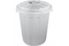 keeeper Universal Bin with Lockable Lid, Sturdy Plastic (PP), Maxi-Bin, 23 l, Silver