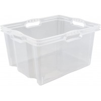 keeeper Multi-Purpose Storage Box with Integrated Handles, Extra Large, 43x35x23 cm, 24 Litre, Franz, Transparent