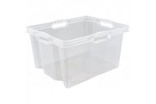 keeeper Multi-Purpose Storage Box with Integrated Handles, Extra Large, 43x35x23 cm, 24 Litre, Franz, Transparent