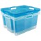 keeeper Multi-Purpose Storage Box with Integrated Handles, Extra Large, 43x35x23 cm, 24 Litre, Franz, Transparent