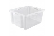 keeeper Multi-Purpose Storage Box with Integrated Handles, XXL, 52x43x26 cm, 44 Litre, Franz, Transparent