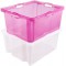 keeeper Multi-Purpose Storage Box with Integrated Handles, XXL, 52x43x26 cm, 44 Litre, Franz, Transparent