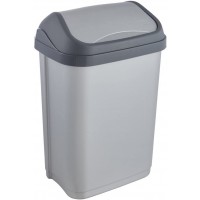 keeeper Poubelle avec Couvercle Basculant, 10 L, Swantje, Argent