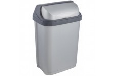 keeeper Poubelle avec Couvercle Coulissant, 10 L, Rasmus, Argent