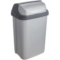 keeeper Poubelle avec Couvercle Coulissant, 25 L, Rasmus, Argent