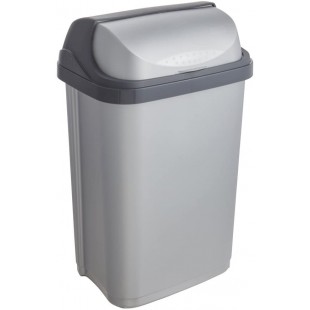 keeeper Poubelle avec Couvercle Coulissant, 25 L, Rasmus, Argent