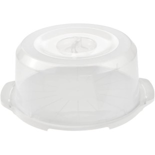 keeeper Cake Container with Locking System, Keep-Fresh-Container, Ø 37 cm x 15 cm, White/Transparent