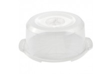 keeeper Cake Container with Locking System, Keep-Fresh-Container, Ø 37 cm x 15 cm, White/Transparent
