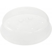 Microwave Cover, Sturdy Plastic (PP), Ø 26,5 x 6,5 cm, Transparent-Natural