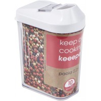 keeeper Pouring Jar, Infinitely Adjustable Dispensing Lid, BPA-Free Plastic, 250 ml, 6.5x4x12 cm, Paola, White