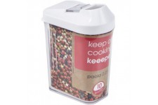 keeeper Pouring Jar, Infinitely Adjustable Dispensing Lid, BPA-Free Plastic, 250 ml, 6.5x4x12 cm, Paola, White
