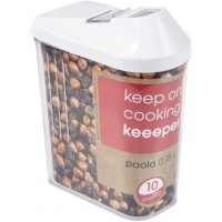 keeeper Pouring Jar, Infinitely Adjustable Dispensing Lid, BPA-Free Plastic, 750 ml, 10.5x5.5x17 cm, Paola, White