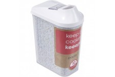 keeeper Pouring Jar, Infinitely Adjustable Dispensing Lid, BPA-Free Plastic, 1 Litre, 11x6.5x19 cm, Paola, White