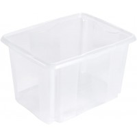 keeeper Boite de Rangement avec Systeme d'Empilage, 44,5 x 34,5 x 27 cm, 30 l, Emil, Transparent