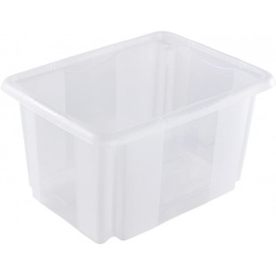 keeeper Boite de Rangement avec Systeme d'Empilage, 38 x 28,5 x 20,5 cm, 15 l, Emil, Transparent