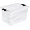 keeeper Crystalbox with Lid, Sliding Closure, 59.5x39.5x34 cm, 52 Litre, Cornelia, Transparent