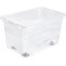 keeeper Crystalbox with Caster Wheels and Lid, Sliding Closure, 59.5x39.5x35 cm, 52 Litre, Konrad, Transparent