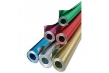 10005925 Feuille d'aluminium Double Face, avec gaufrage etoile, Environ 50 cm x 10 Rouge, 50cm x 10m (DS) 1 Rolle