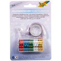 306 - holographique Ruban adhesif, 6 Rouleaux, Couleurs Assorties, 12 mm x 2 m