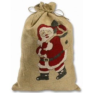 Sac en Toile de Jute pere Noel, (l) 170 x (h) 250 mm Noir