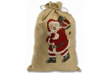 Sac en Toile de Jute pere Noel, (l) 170 x (h) 250 mm Noir