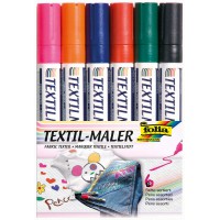 580 - Textile, Peintre, 6 Crayons Couleurs Assorties