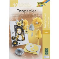 601 Bloc de 10 Feuilles de Papier a  Dessin Dore/argente Format A4 130 g/m²