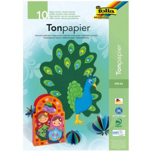 603 Lot de 10 feuilles de papier colore et nid d'abeille Format A3