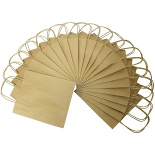 21810 Lot de 20 Sacs en Papier Kraft Naturel pour travaux manuels, decoration et Cadeaux 18 x 8 x 21 cm