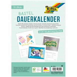 2314 Calendrier perpetuel a  spirales a  personnaliser avec 13 feuilles de couverture et apercu sur 3 ans Blanc 17 x 24 cm
